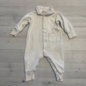 Kissy Kissy pink polka dots footed sleeper 3-6‎ months